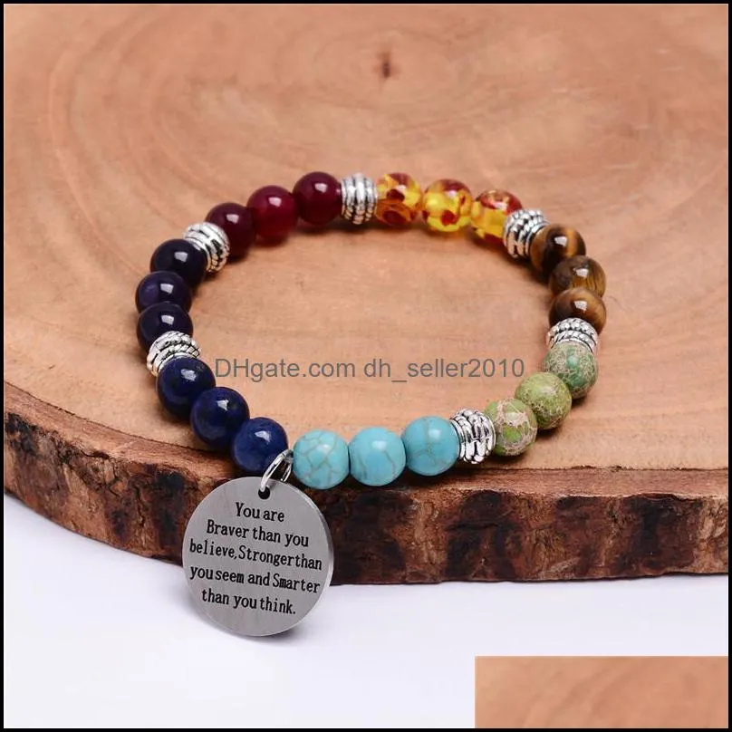 agate colorful handmade beaded bracelet for men women fashion natural stone chakra yoga energy pendant bracelet jewelry gift