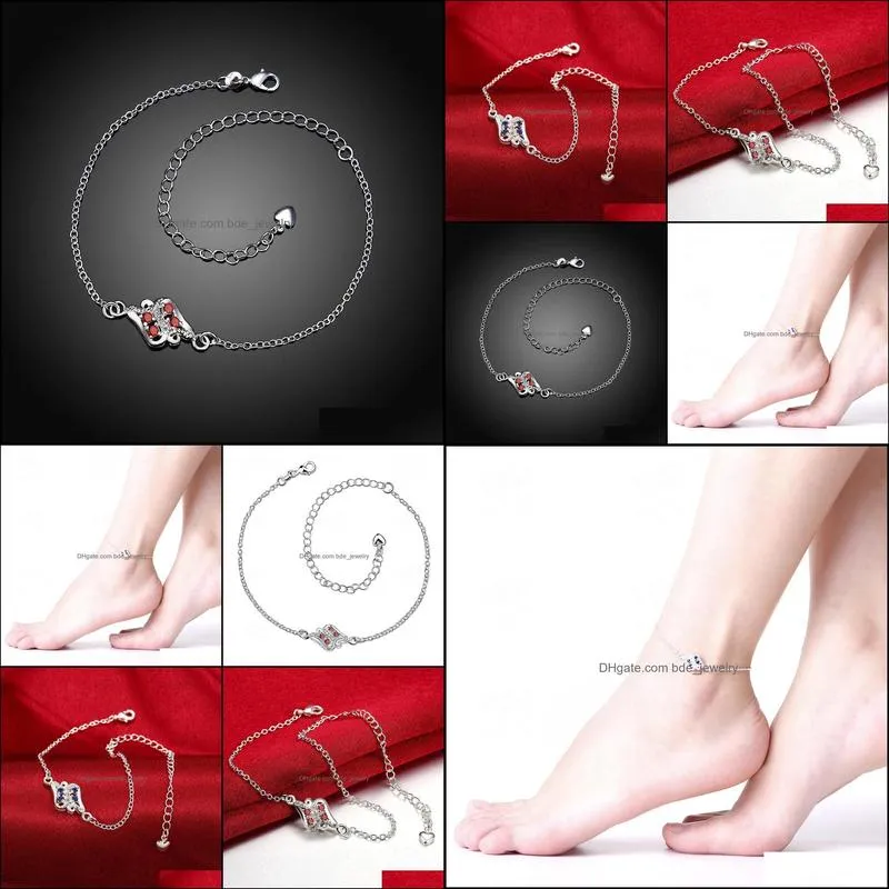 foot jewelry anklet silver 925 anklets for girlfriend bracelet .925 silver pretty jewelry leg bracelets korean anklet