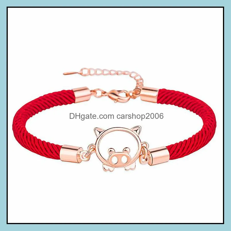 pig bracelet lucky red rope bracelets wild fashion personality friendship bracelets