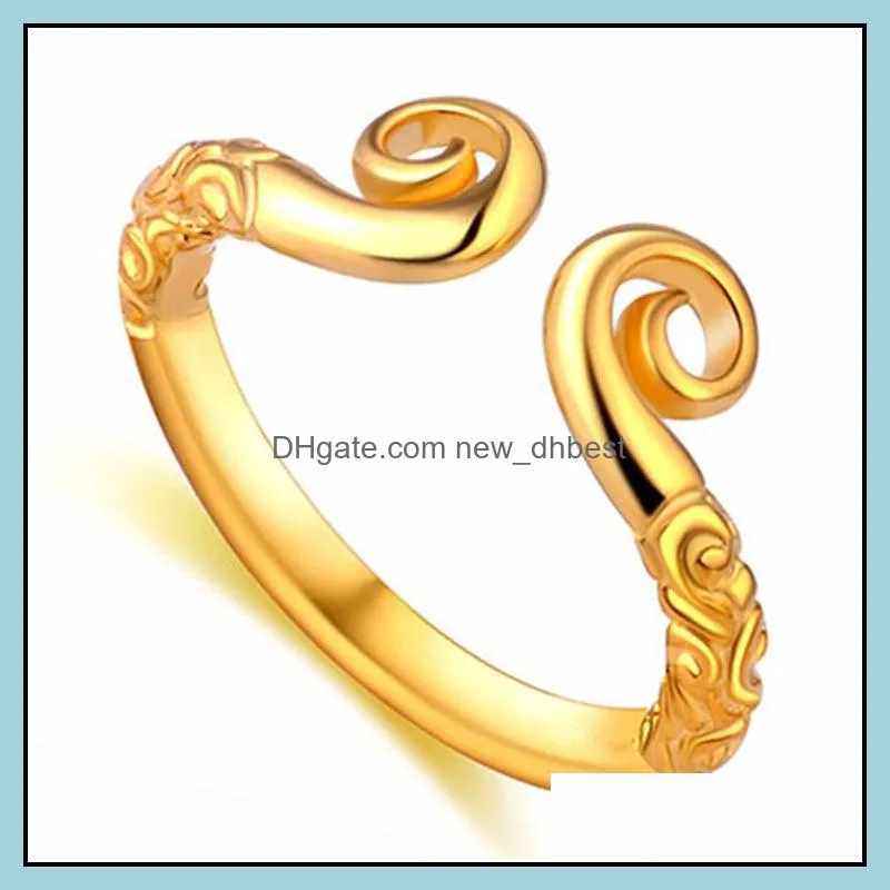 gold rings men and women couple models pair ring gold hoop stick tight hoop curse ring anniversary gift jewelry