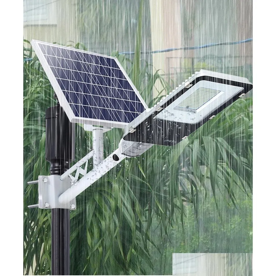 100w 200w led solar street lamp outdoor waterproof ip65 garden with remote control pole