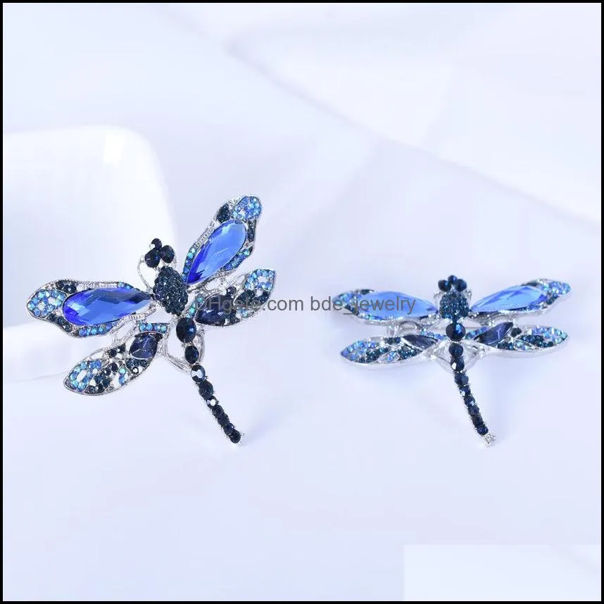 vintage corsage pin jewelry big dragonfly brooch scarf buckle with diamonds animal brooch jewelry