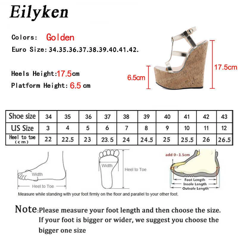 Sandals Eilyken Super High Gladiator Wedges Sandals Cover Heel Platform Ladies Sandals Fashion Summer Buckle Dress Women Shoes T230208