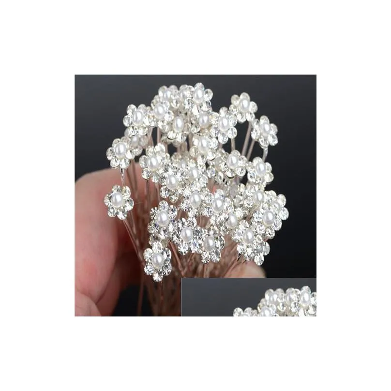 headpieces wedding accessories bridal pearl hairpins flower crystal rhinestone hair pins clips bridesmaid women hair jewelry