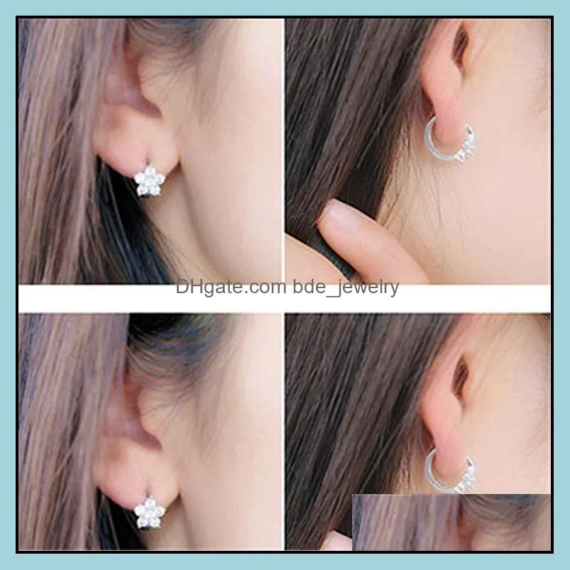 snowflake clip earrings for women crystal earcuff fashion jewelry ear buckle cuff earing