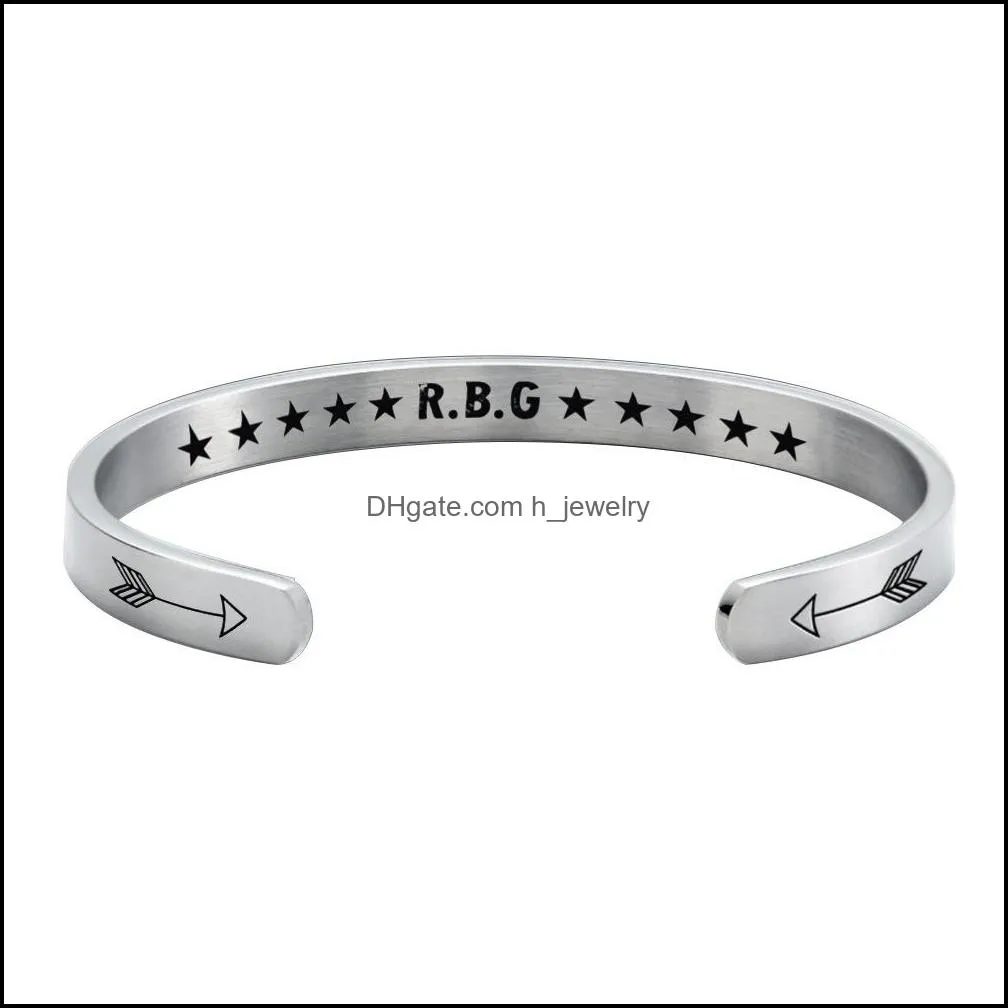rbg stainless steel bracelet jewelry letters bracelet bangle for women men