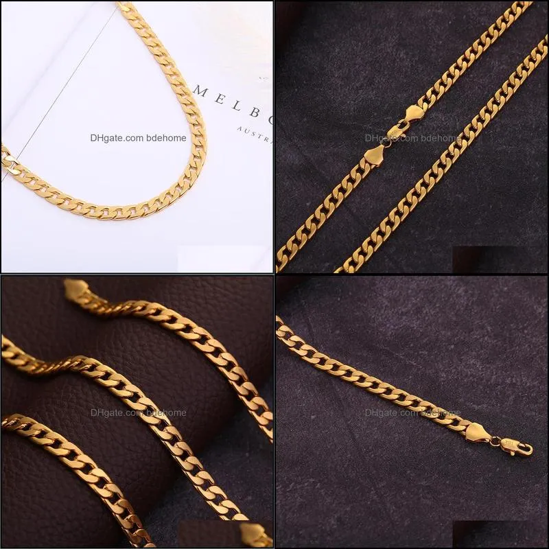stylish lightweight 6mm necklace jewelry ornament with chain 18k gold plated