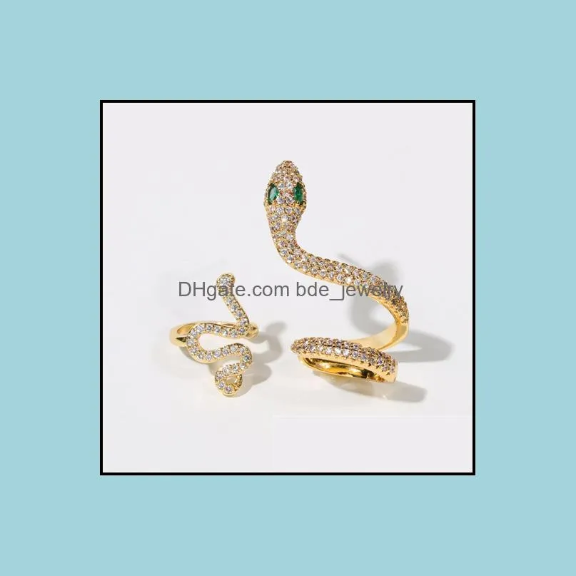 2pcs set clip on earrings ear cuffs for women gold color snake ca stone accessorries charm earring