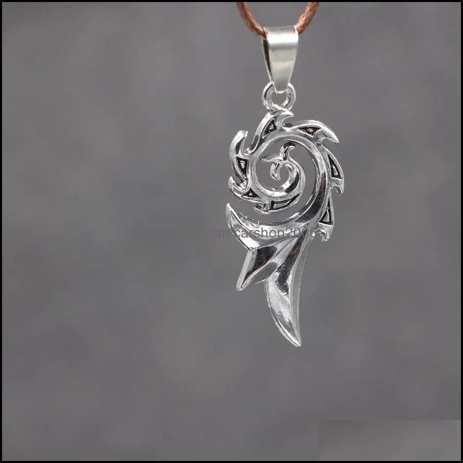 mens punk dragon flame titanium stainless steel cool leather chain pendant necklace mens necklace wholesale