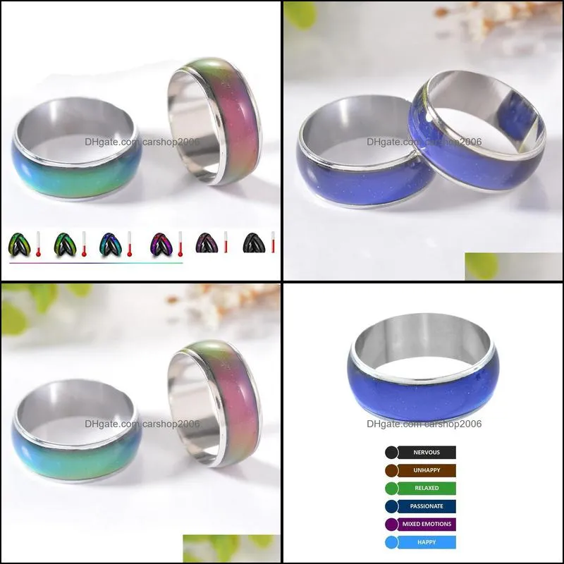 ring for women fashion creative women jewelry gift colors change ring with your emotion temperature feeling ring