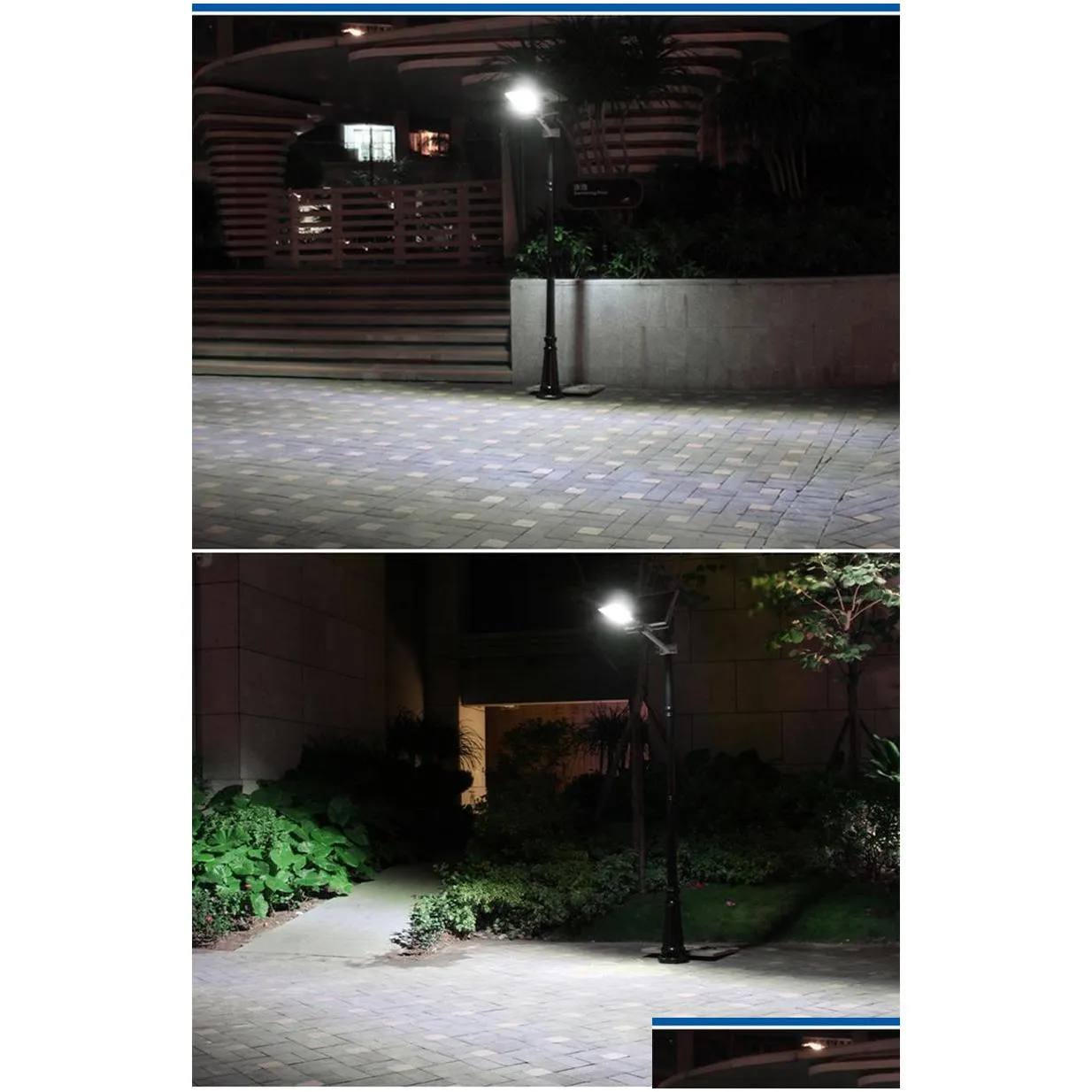 100w 200w led solar street lamp outdoor waterproof ip65 garden with remote control pole