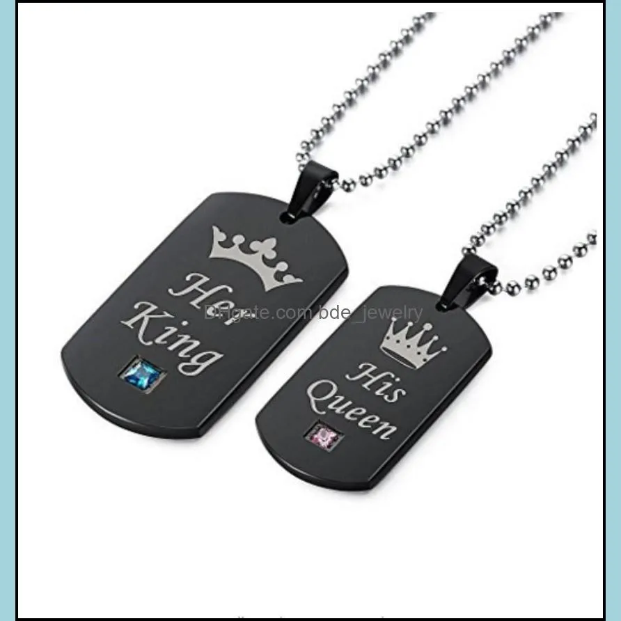 her king his queen necklace keychains jewelry crown statement lovers necklace girlfriend wife couples necklace