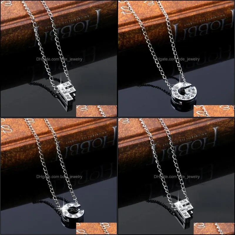 pendant necklace silver short 26 english letters name necklace for women fine jewelry wholesale chain necklace