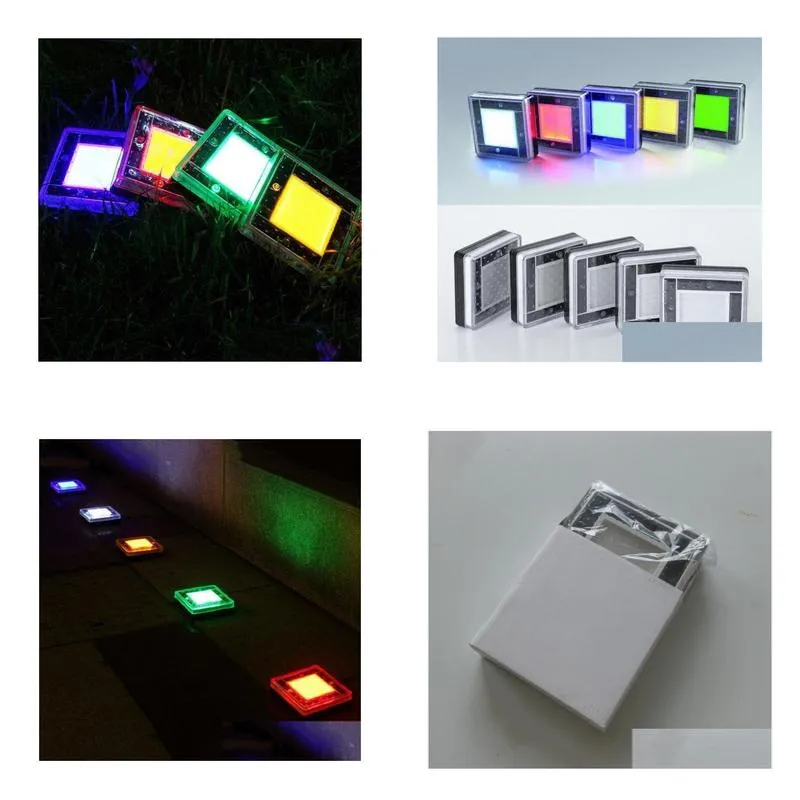 6x6 solar paver brick lights square solar underground lamp inground pathway light for garden road path landscape