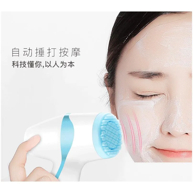 electric wash face machine facial pore cleaner body cleaning spa massage mini skin beauty massager silicone brush
