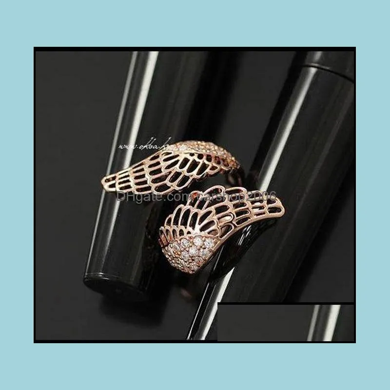 engagement rings classical fashion plated romantic full of crystal angel wings ring luxurious rings
