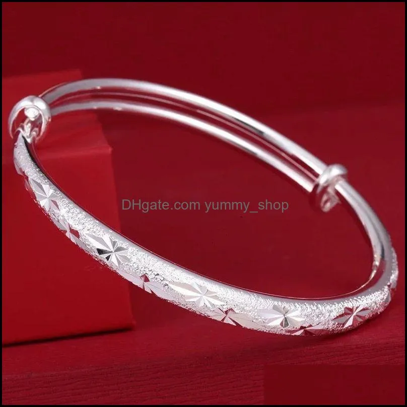 gypsophila silver bracelet bangle silver round tube roundness bracelets bangles