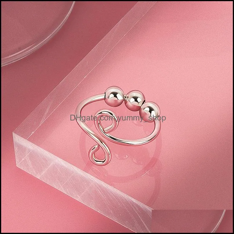 turnable ball ring female open adjustable female ring birthday party gift