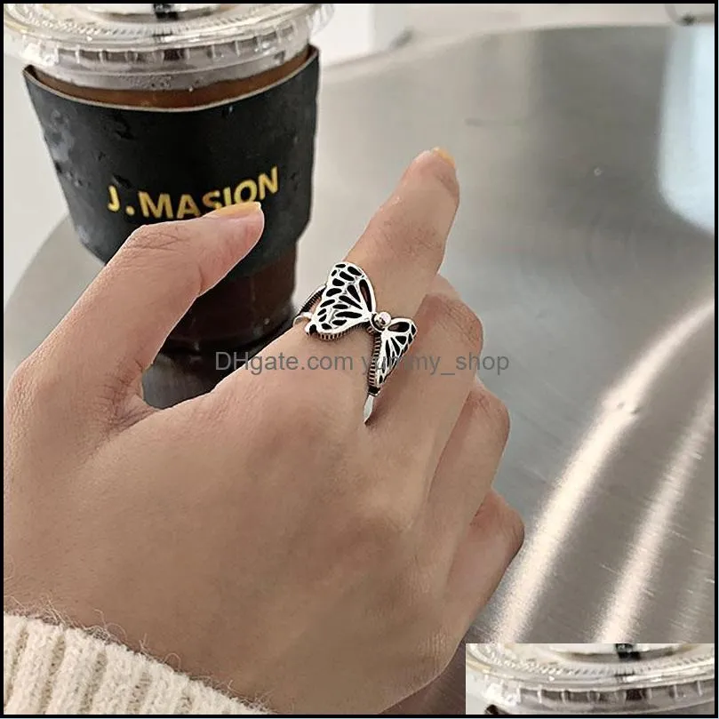 retro personality butterfly ring highend index finger ring trendy accessories fashion creative hollow butterfly wings wedding jewelry