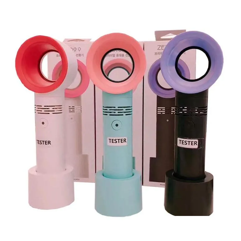 portable handheld mini bladeless fan leafless handy cooling mute usb rechargeable travel office home 3 colors