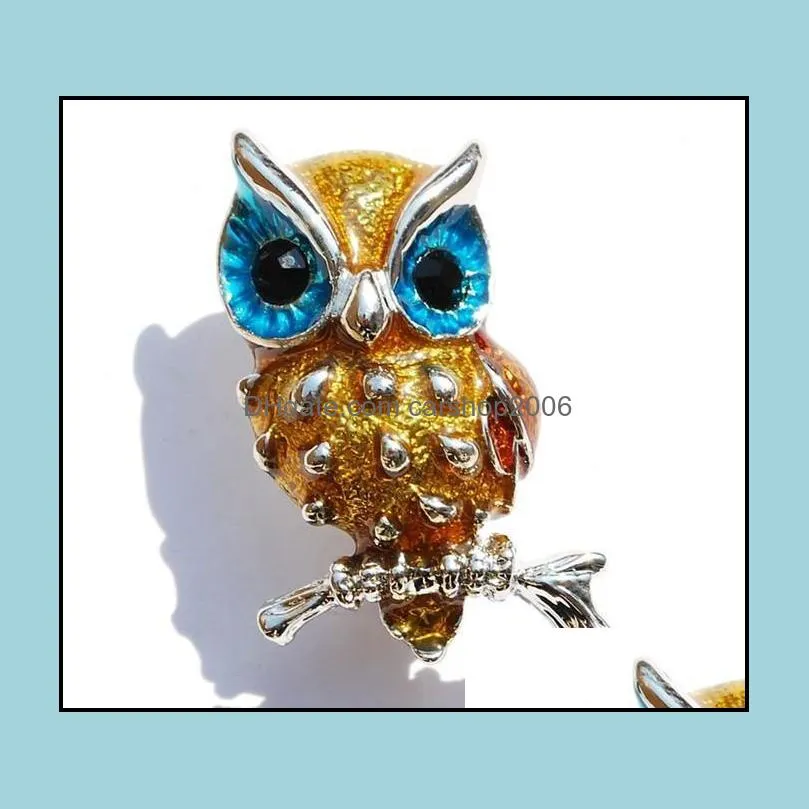 brooch for women jewellery retro plastic rhinestone crystal enamel owl pins for gifts christmas brooches