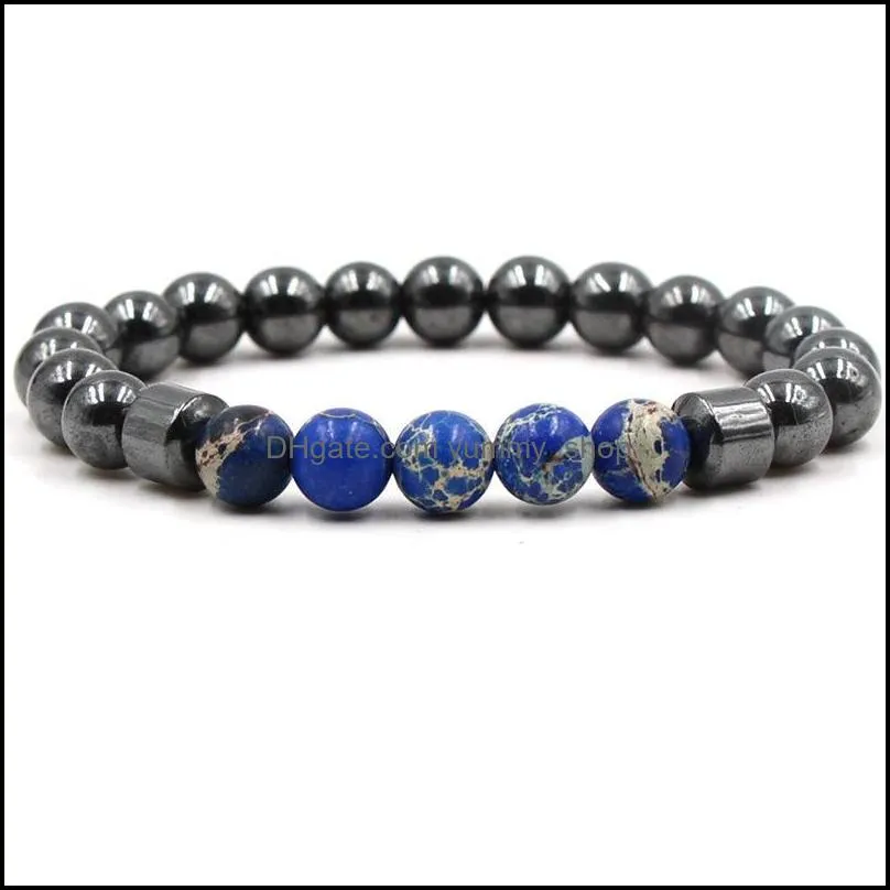 stone bead bracelet emperor stone bracelet matte bead with column hematite men bracelet