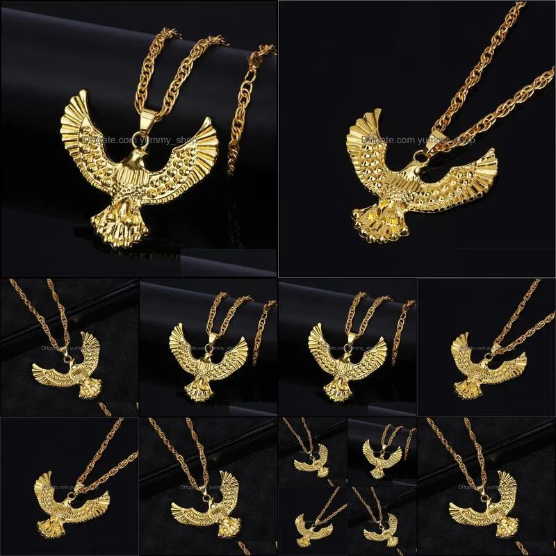 hip hop jewelry for men jewelry punk titanium stainless steel animal  necklace hawk wing imposing  necklaces