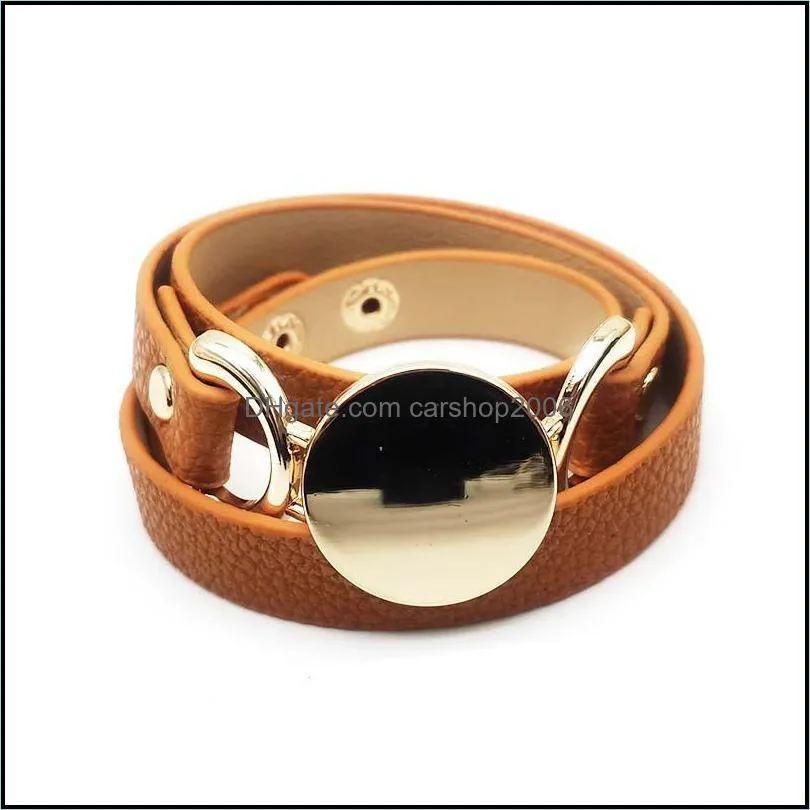 bracelet for men multilayer genuine leather bangles magnetic clasp cowhide braided multi layer wrap trendy bracelet