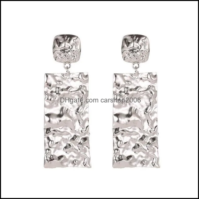 pretty geometric earrings luxury color silver/gold rectangle beautiful earring for women party jewelry gift fashion big long metal