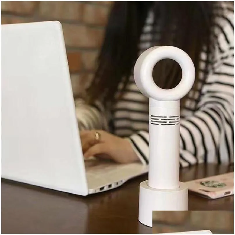 portable handheld mini bladeless fan leafless handy cooling mute usb rechargeable travel office home 3 colors