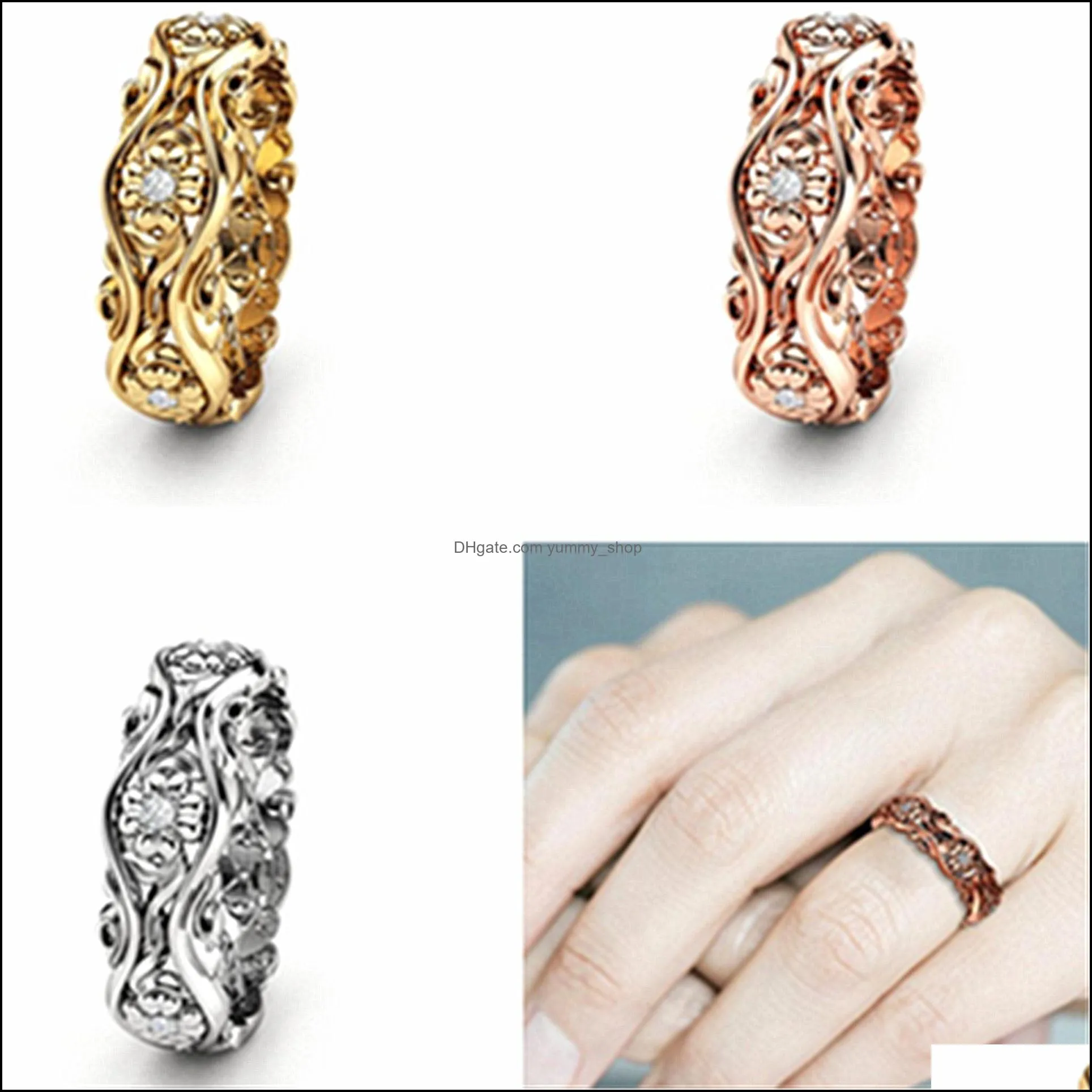 vintage daisy rings for women cute flower ring adjustable open cuff wedding engagement rings female jewelry