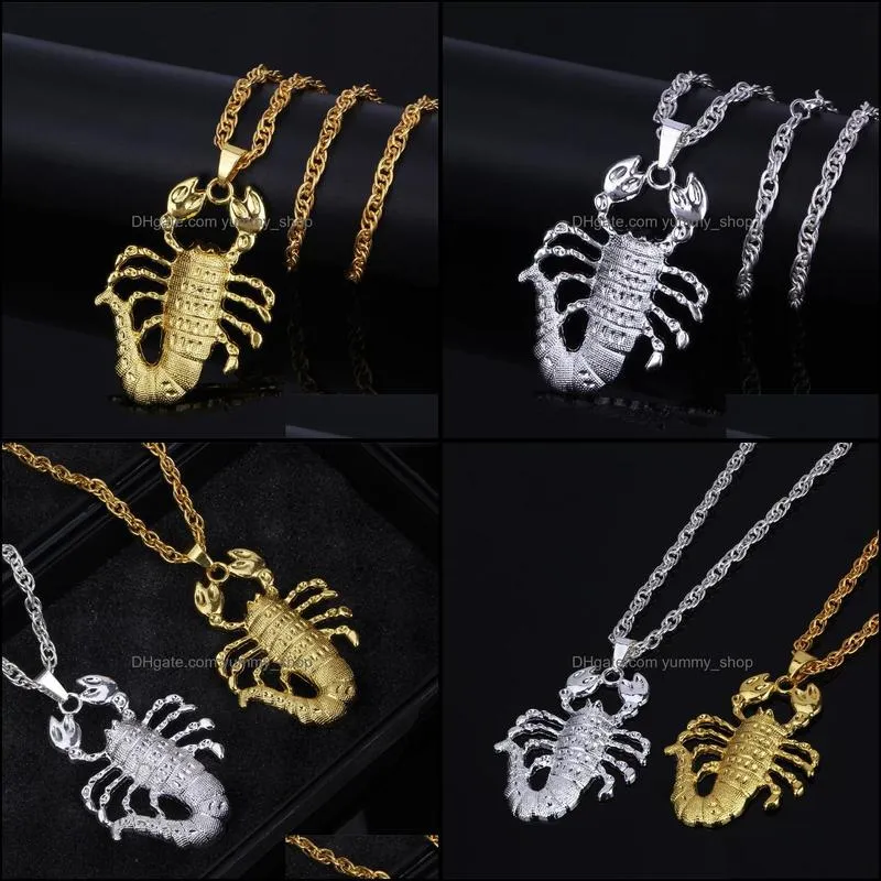 scorpion pendant necklaces for men chain necklace male rock jewelry hip hop jewely powerful chic necklace