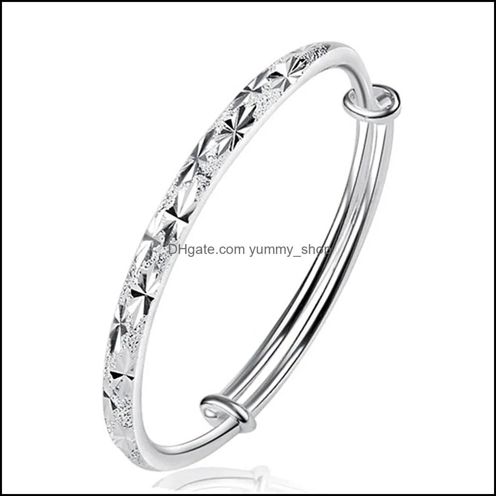 gypsophila silver bracelet bangle silver round tube roundness bracelets bangles