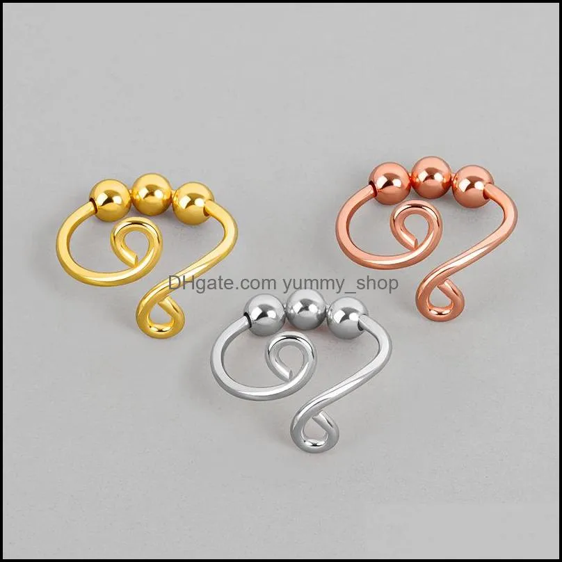 turnable ball ring female open adjustable female ring birthday party gift