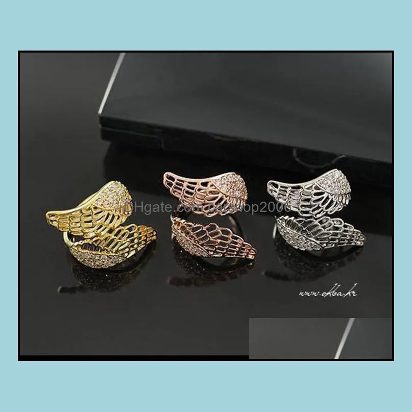 engagement rings classical fashion plated romantic full of crystal angel wings ring luxurious rings