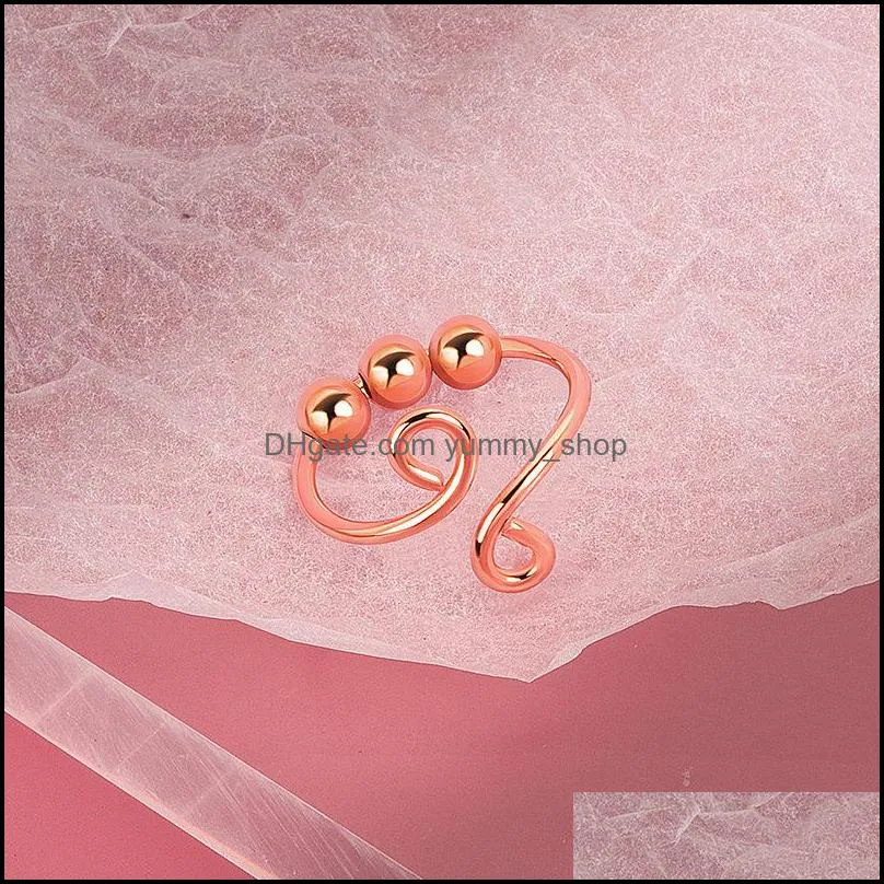 turnable ball ring female open adjustable female ring birthday party gift