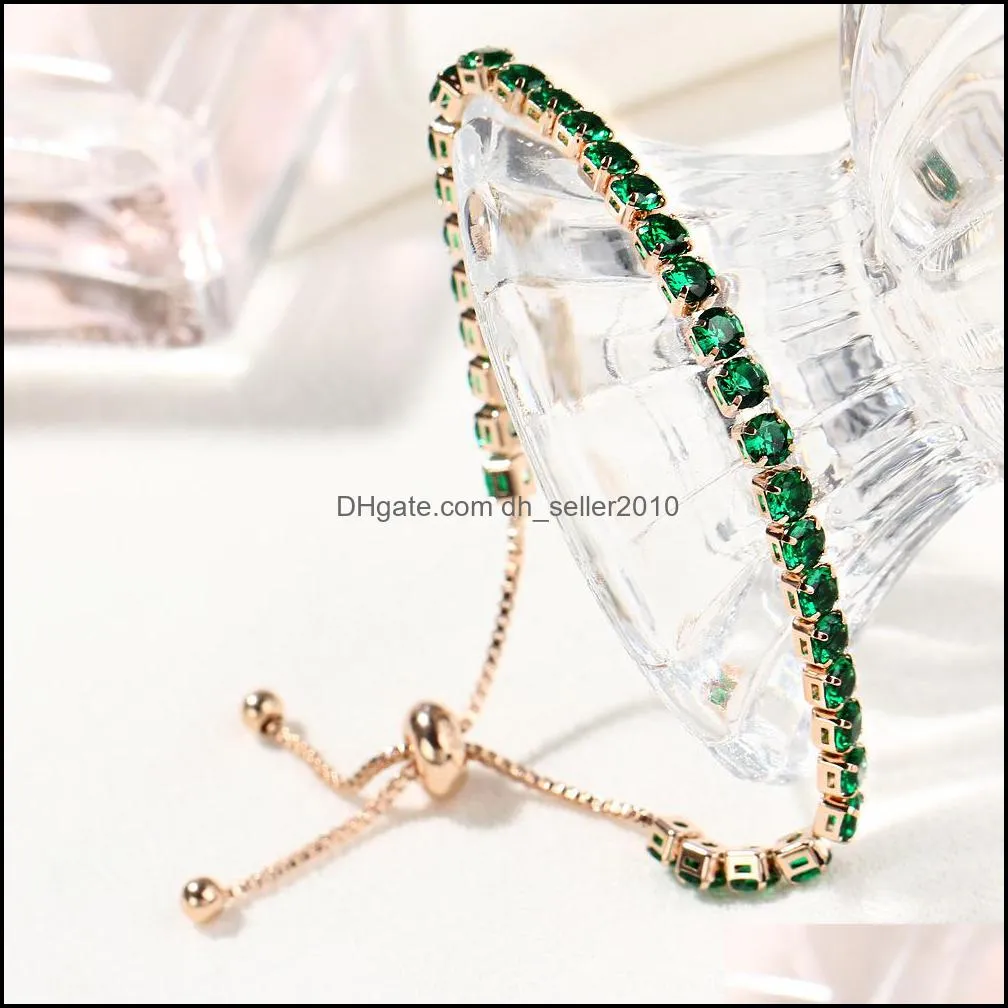 fashion sparkling crystal bracelet for lady gold full drill single row bracelet for girls birthday gift