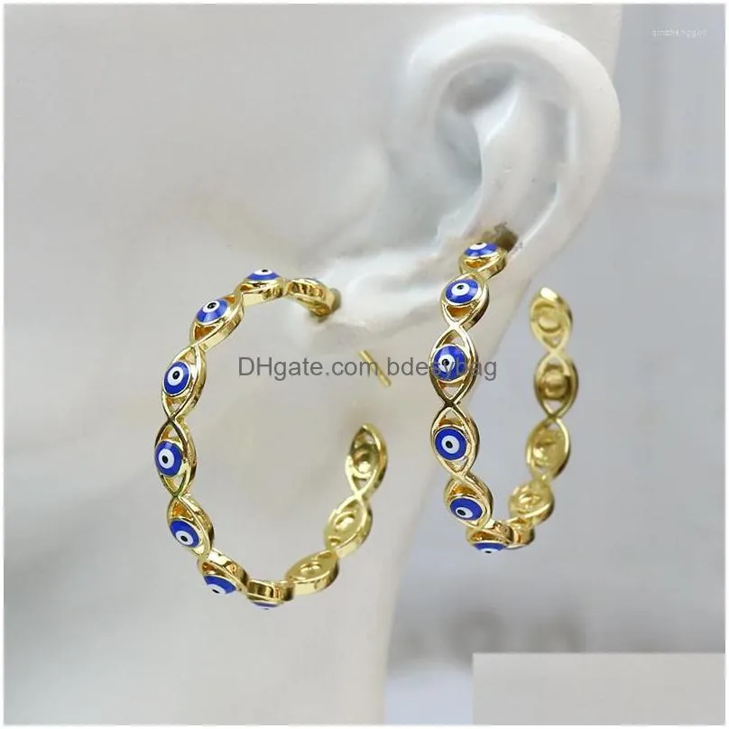 dangle earrings 10 pairs eyes zircon fashion jewelry gift round hoop for woment