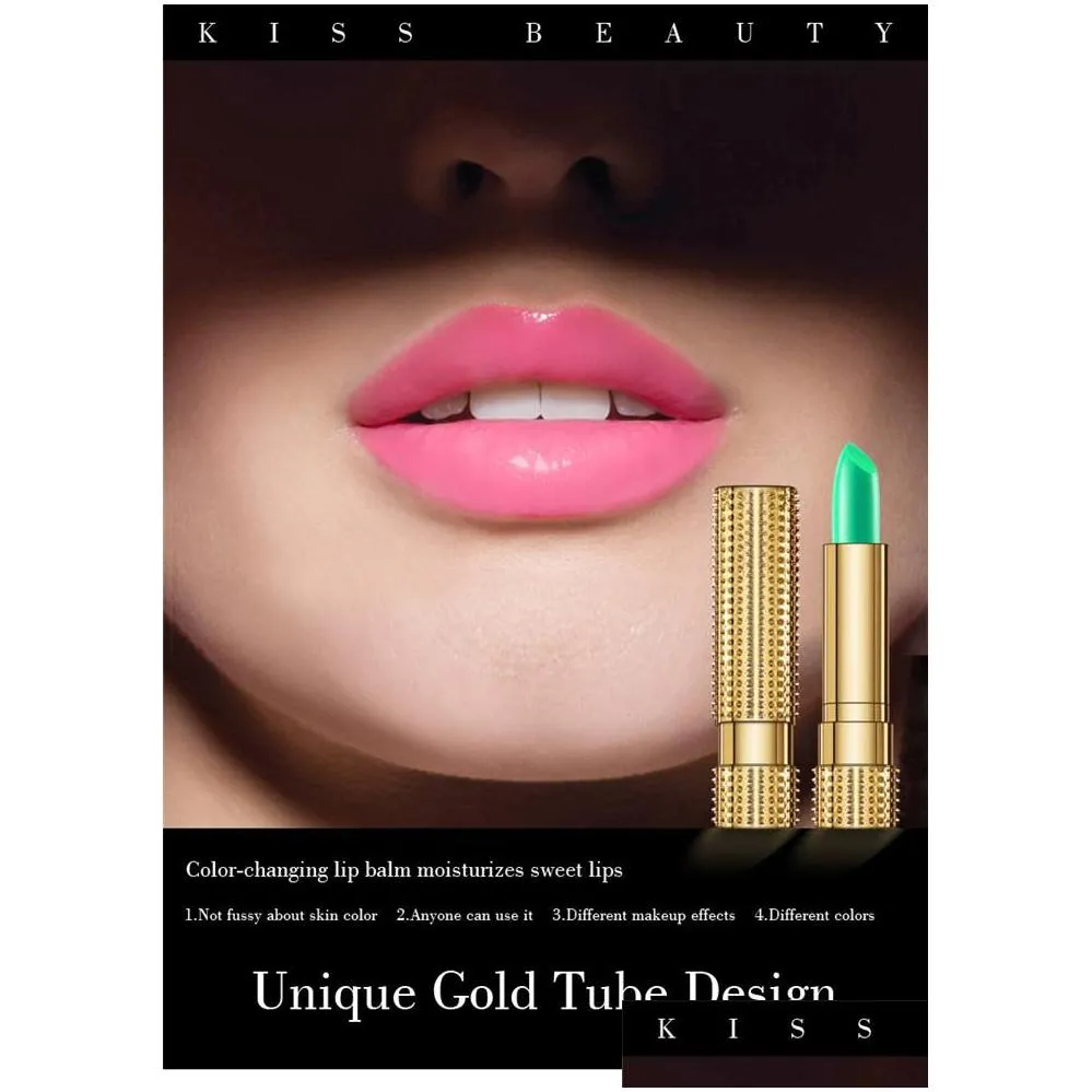 kiss beauty natural aloe vera lipstick temperature color changing long lasting moisturizing pink lipstick 12pcs