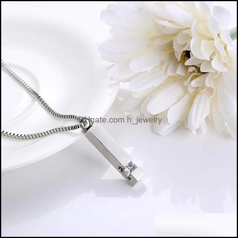 stainless steel bar couple pendant romantic necklace valentines day gift for lover