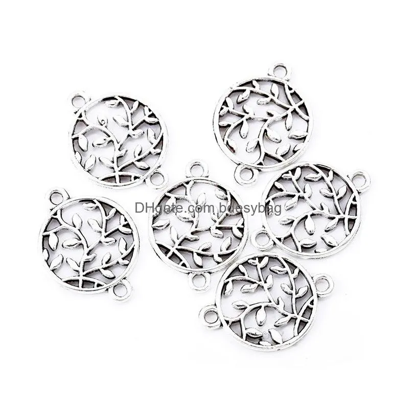 500pcs /lot the tree of life connector charms pendant 15x15mm good for diy craft jewelry making 6 colors