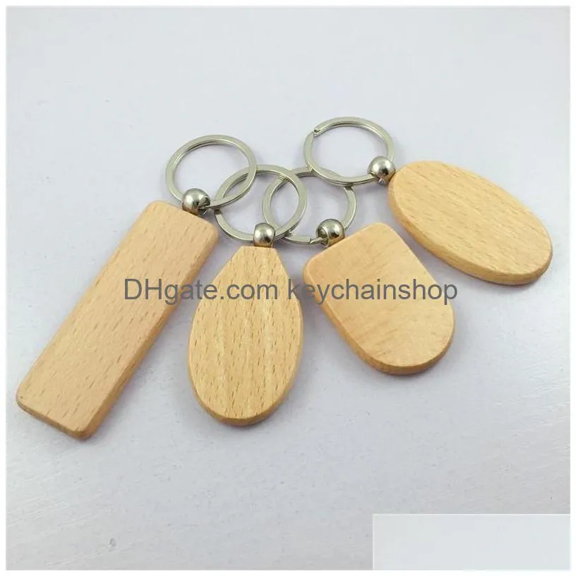 beech woody key buckle high fashion accessories keychain square circular ellipse small pendant woman man keyring wedding 1 5yr k2b