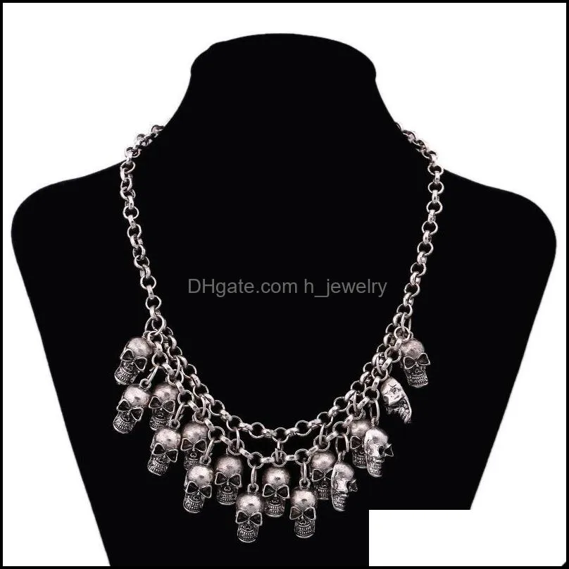 necklaces pendants biker punk skull department vintage pirate skeleton statement collares necklaces