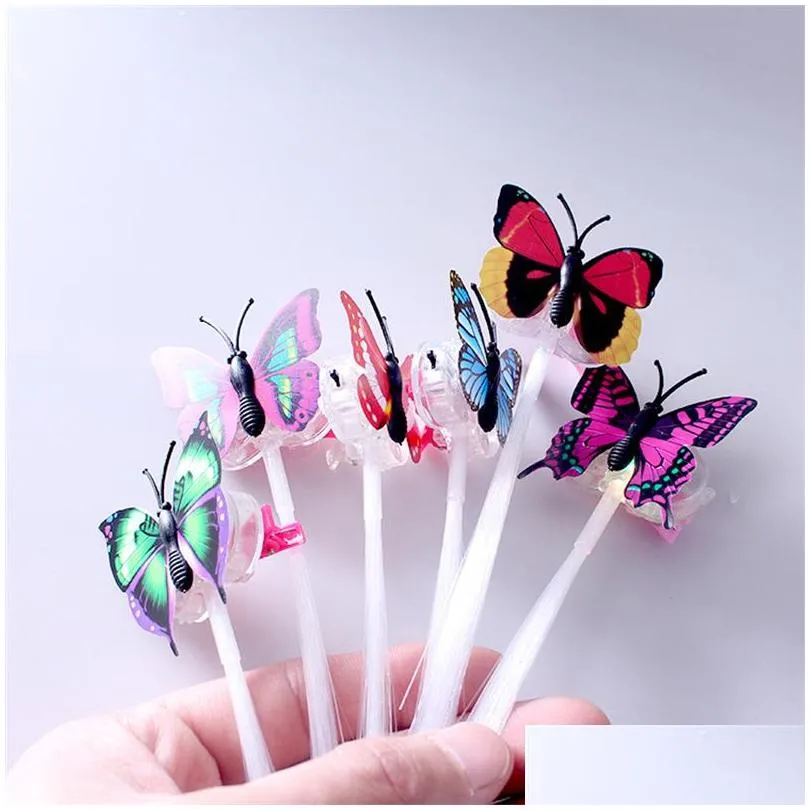 butterfly led flashing hair braid glowing luminous hairpin novetly hairs ornament girls light toys party christmas gift