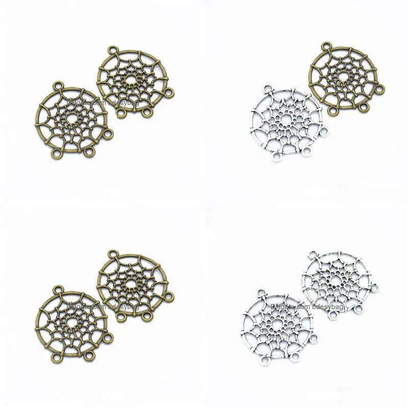 bulk 200 pcs/lot dream catcher chandelier charms pendants for jewelry making diy handmade craft 34x28mm