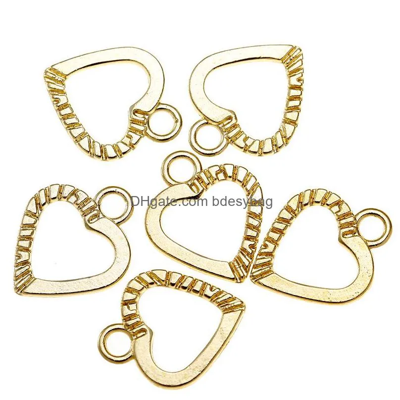 1000pcs love heart shaped charms pendant jewelry making handmade crafts diy necklace bracelet supplies 14x12mm