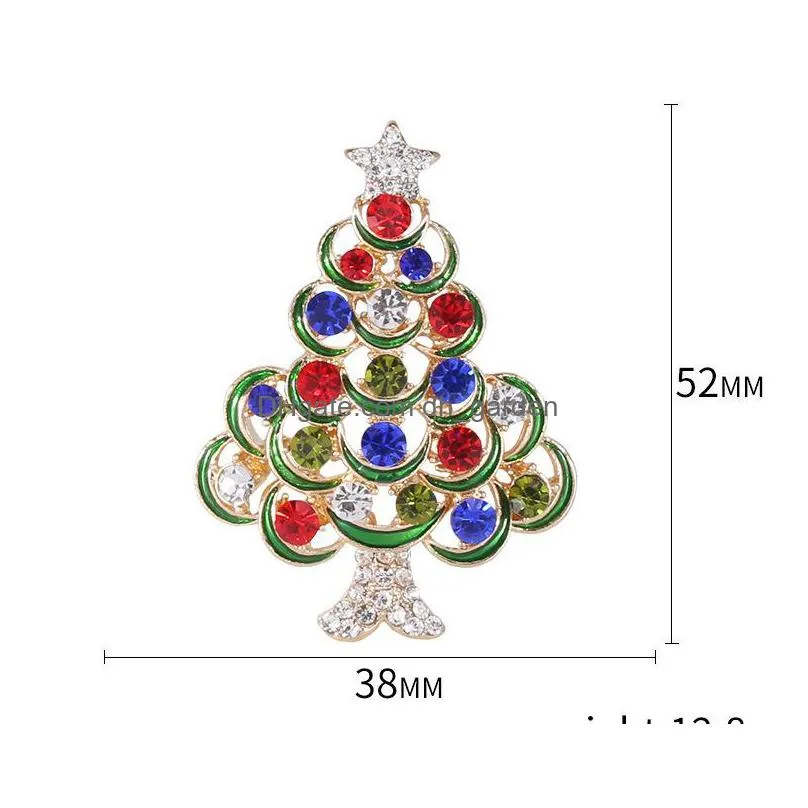 hot selling series cartoon christmas tree snowflake painting oil brooch coat brooches accessories