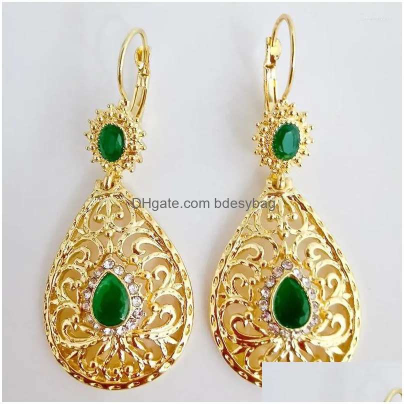 dangle earrings classic moroccan style wedding jewelry hollow pattern noble cut rhinestone ladies