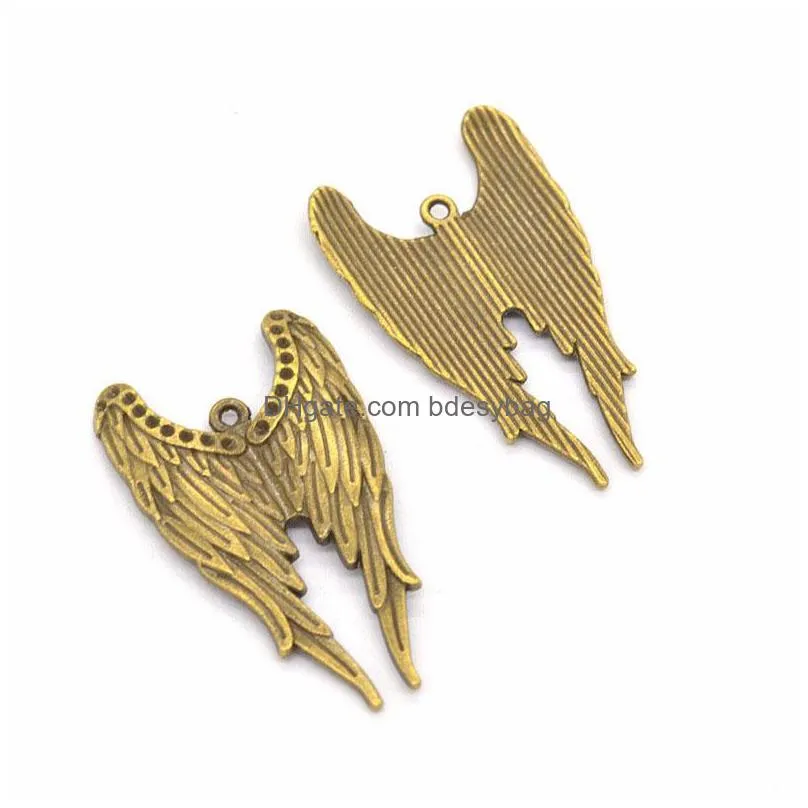 100 pcs /lot large size 40x24mm double wing charms pendant good for diy craft jewelry making