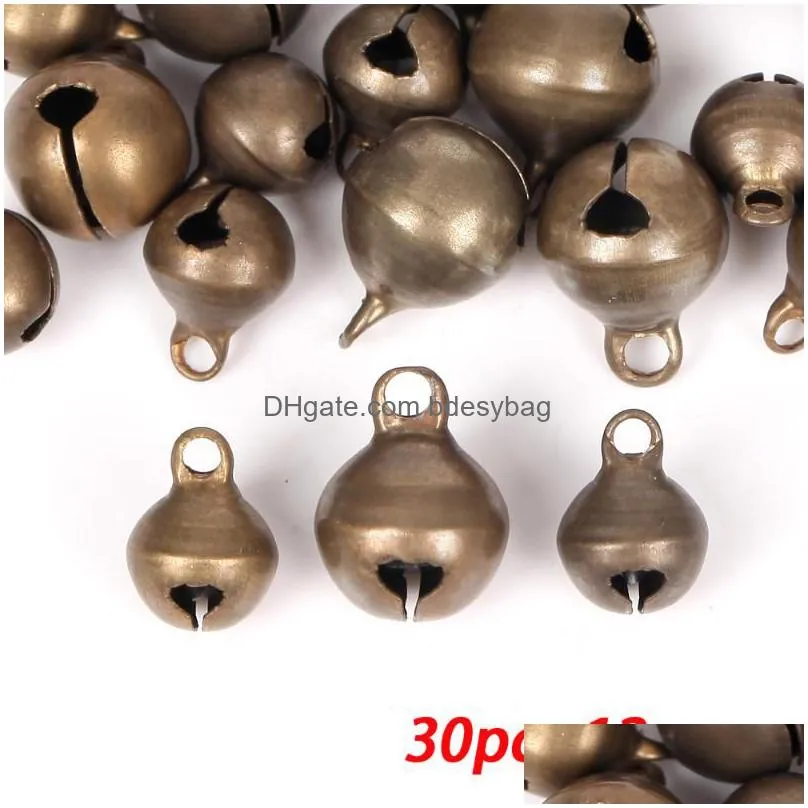 charms 6 8 10 12 14mm copper bell metal loose beads small jingle bells for crafts diy key earrings necklace bracelet pendants